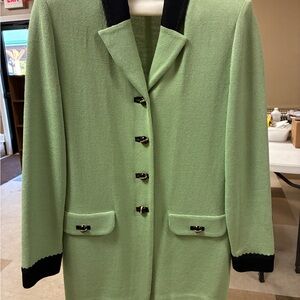 St. John Green Blazer with Black Trim